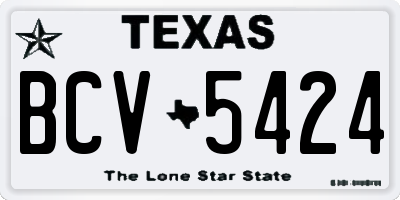 TX license plate BCV5424