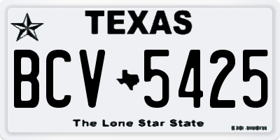 TX license plate BCV5425