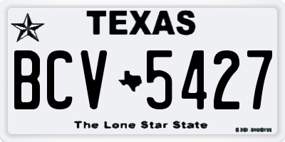 TX license plate BCV5427