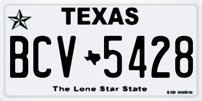 TX license plate BCV5428