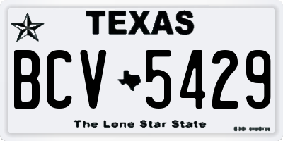 TX license plate BCV5429