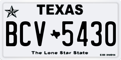 TX license plate BCV5430