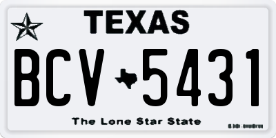 TX license plate BCV5431