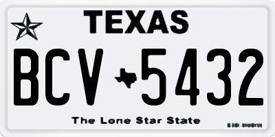 TX license plate BCV5432