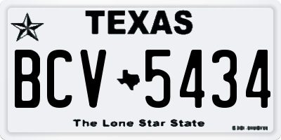 TX license plate BCV5434