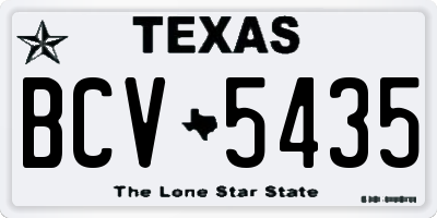 TX license plate BCV5435