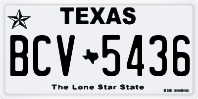 TX license plate BCV5436