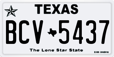 TX license plate BCV5437