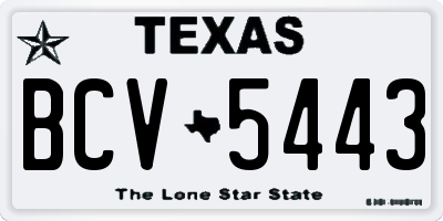 TX license plate BCV5443