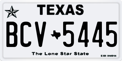 TX license plate BCV5445