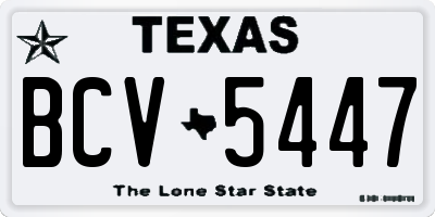 TX license plate BCV5447