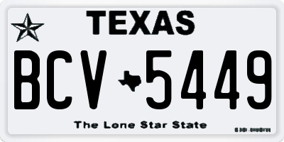 TX license plate BCV5449