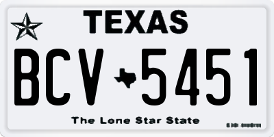 TX license plate BCV5451