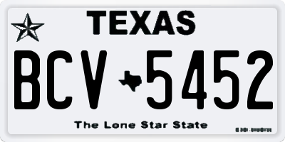 TX license plate BCV5452