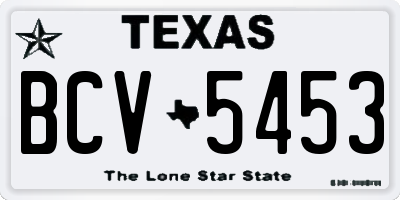 TX license plate BCV5453