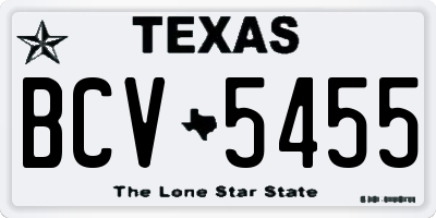 TX license plate BCV5455
