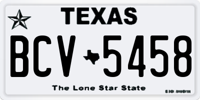 TX license plate BCV5458