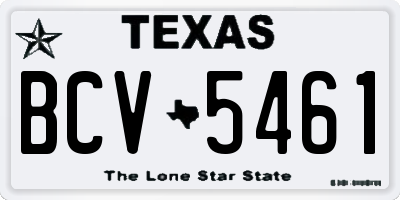 TX license plate BCV5461