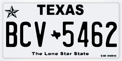 TX license plate BCV5462