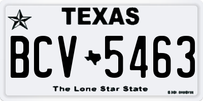 TX license plate BCV5463