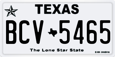 TX license plate BCV5465