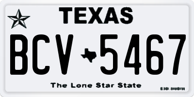 TX license plate BCV5467