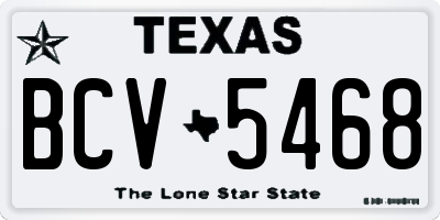 TX license plate BCV5468