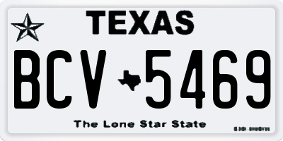 TX license plate BCV5469