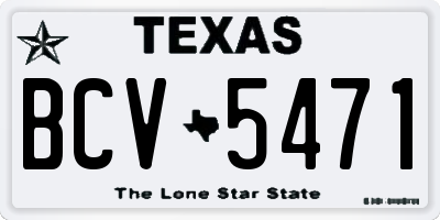 TX license plate BCV5471