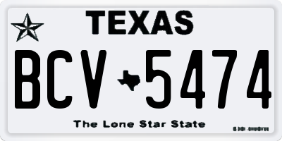 TX license plate BCV5474