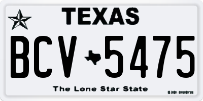 TX license plate BCV5475