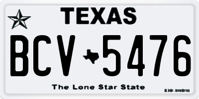 TX license plate BCV5476