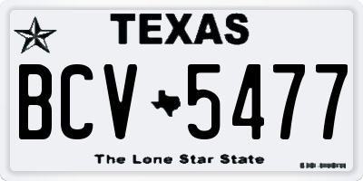 TX license plate BCV5477