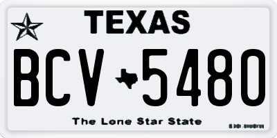 TX license plate BCV5480