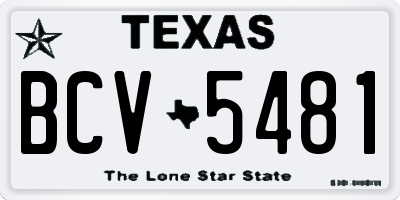 TX license plate BCV5481