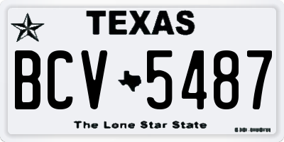 TX license plate BCV5487