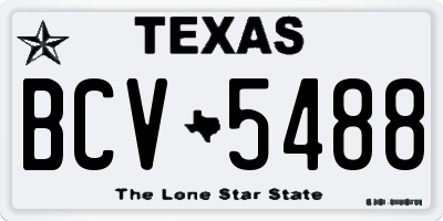 TX license plate BCV5488