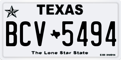 TX license plate BCV5494