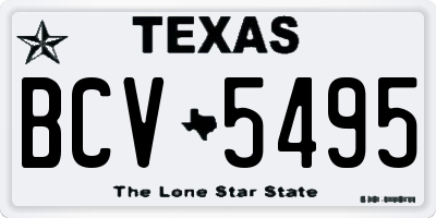 TX license plate BCV5495