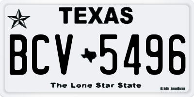 TX license plate BCV5496