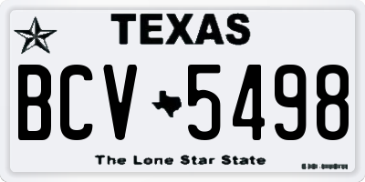 TX license plate BCV5498