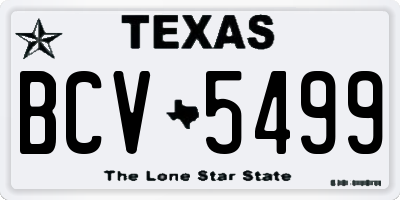 TX license plate BCV5499