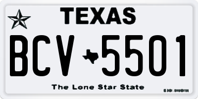 TX license plate BCV5501