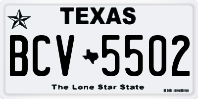 TX license plate BCV5502