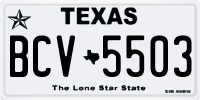 TX license plate BCV5503