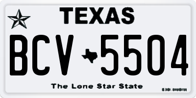 TX license plate BCV5504