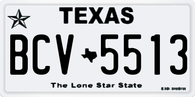 TX license plate BCV5513