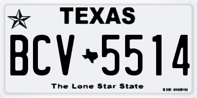 TX license plate BCV5514