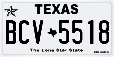 TX license plate BCV5518