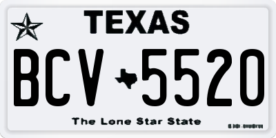 TX license plate BCV5520